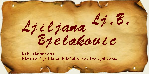 Ljiljana Bjelaković vizit kartica